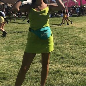 UO SATIN COWL NECK DRESS